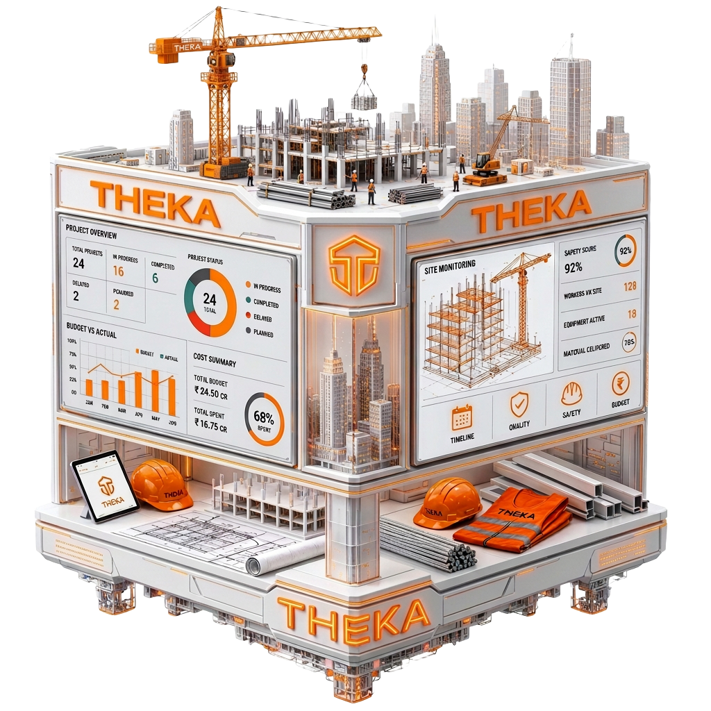 Theka App construction dashboard cube